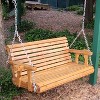 Sunnydaze Outdoor 2-Person Traditional Wooden Porch Swing with Hanging Chains - 58.5-Inch - Brown - 3 of 4
