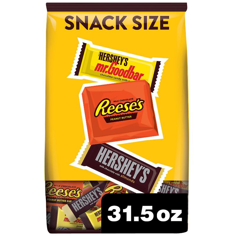 Hershey&#39;s and Reese&#39;s Chocolate Assortment Snack Size Candy - 31.5oz, 1 of 8