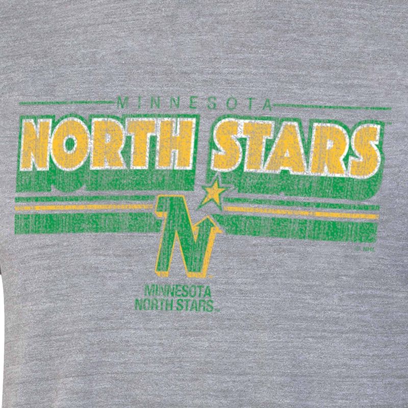 NHL Minnesota North Stars Men&#39;s Gray Vintage Tri-Blend T-Shirt, 3 of 4