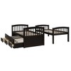 NicBex Twin over Twin Bunk Bed Convertible Pine Triple Bed Frame with Trundle, 3 Drawers, Ladder and Guardrail, No Box Spring Required - 4 of 4