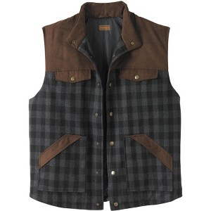 Boulder Creek by KingSize Men's Big & Tall Plaid Multi-Pocket Vest - 1 of 4