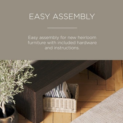 Zeno 48'' Weathered Brown Solid Wood Bench