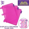 SCS Direct Enamel Pin Display Pages (3 PK) Display and Trade Your Collectible Pins in Any 3-Ring Binder - Pages Lay Flat (Pink - Pins Not Included) - 2 of 4