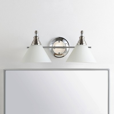 Radnor Chrome Dual-Light Wall Sconce with Glass Shades