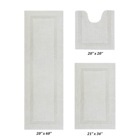 Better Trends Trier 2pc Set Bath Rug 20-in x 30-in Grey Cotton