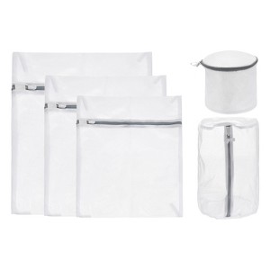 Unique Bargains Mesh Travel Durable Laundry Bags with Zipper for Delicate Clothing 5 Pcs - 1 of 4