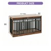 55 Inch Large Dog Crate Furniture Style Heavy Duty Wooden Dog Kennel TV Stand With 2 Dog Bowls with Sliding Barn Door Design - 2 of 4
