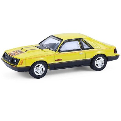 1979 Ford Mustang Cobra Fastback Bright Yellow w/Cobra Good Graphics "GreenLight Muscle" 1/64 Diecast Model Cars by Greenlight