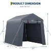 6x8ft Portable Outdoor Storage Shed with Roll-Up Zipper Door,240G Heavy-Duty Shelter Waterproof PE Tarp,UV-Resistant Carport for Motorcycle,Firewood - 2 of 4