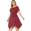 Agnes Orinda Women's Plus Size Polka Dots Wedding Elegant Spring Summer Midi Shirt Dresses - 4 of 4