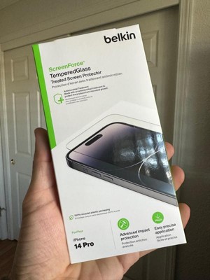  Belkin iPhone 13 Mini Screen Protector TemperedGlass,  AntiMicrobial-Treated, Easy Application Bubble Free with Included Guide  Stickers : Cell Phones & Accessories