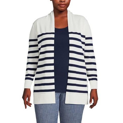 School Uniform Women's Cotton Modal Texture Stripe Open Cardigan Sweater