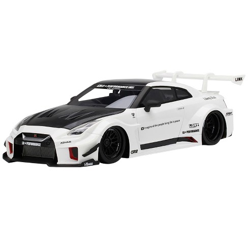 Nissan 35GT-RR Ver. 2 LB-Silhouette Works GT RHD (Right Hand Drive) White  with Black Hood and Top 1/18 Model Car by Top Speed