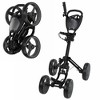 Caddymatic Golf Quad 4-Wheel Folding Golf Pull / Push Cart Black - 2 of 3