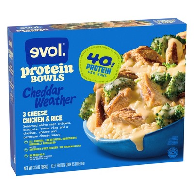 Evol Protein Bowls 3 Cheese Chicken & Rice Bowl Frozen Meal -13.5 oz