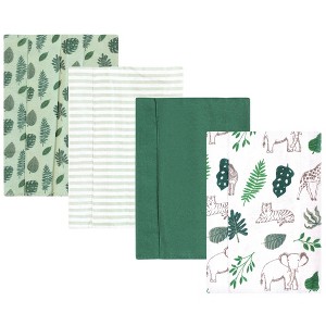 Hudson Baby Cotton Flannel Burp Cloths, Jungle, One Size - 1 of 4