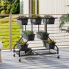 Tangkula 3-tier Vertical Raised Garden Bed w/ 7 Planter Boxes Drainage Holes Storage Shelf - 3 of 4