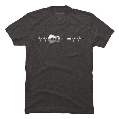 Men's Design By Humans Nature Guitar Heart Beat By Maryedenoa T-Shirt