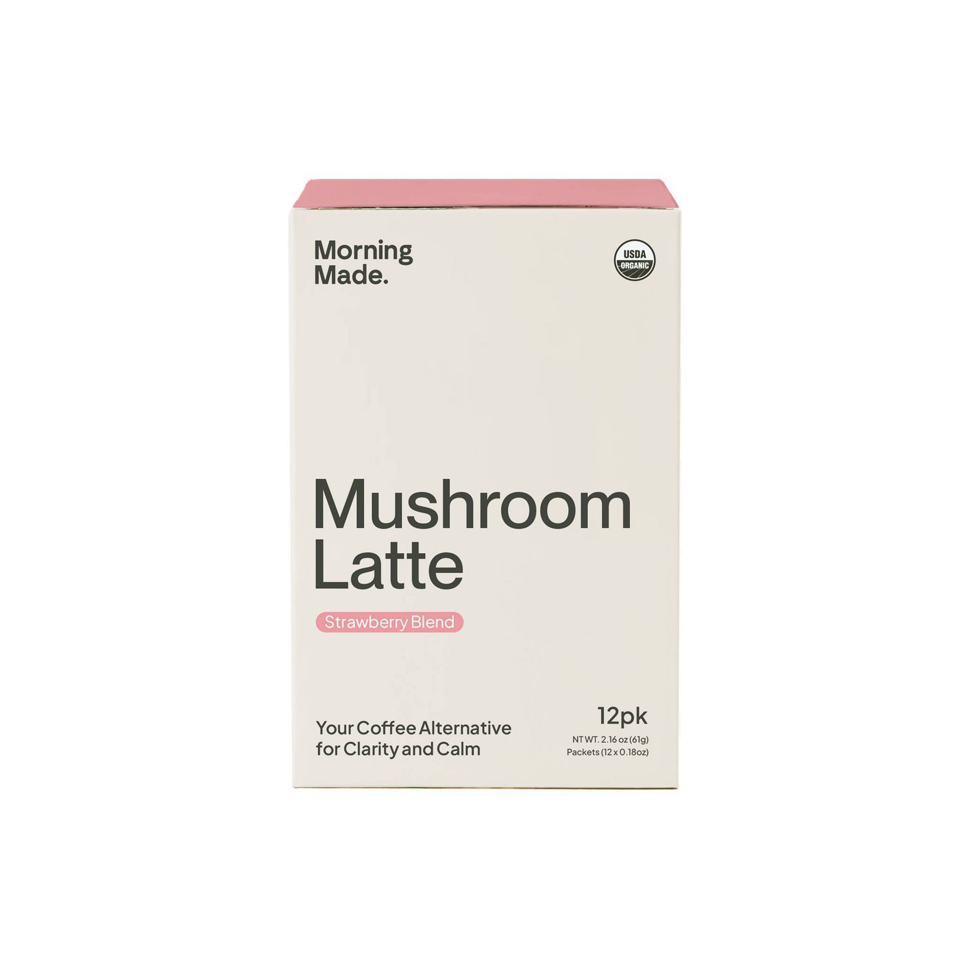 Morning Made Strawberry Blend Mushroom Latte - 2.16oz/12ct