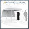 Costway 10 X 10FT Pop up Canopy Tent with 1 Sidewall, Portable Backpack, 4 Stakes Slant Leg Blue/White/Pinl/Gray - 3 of 4