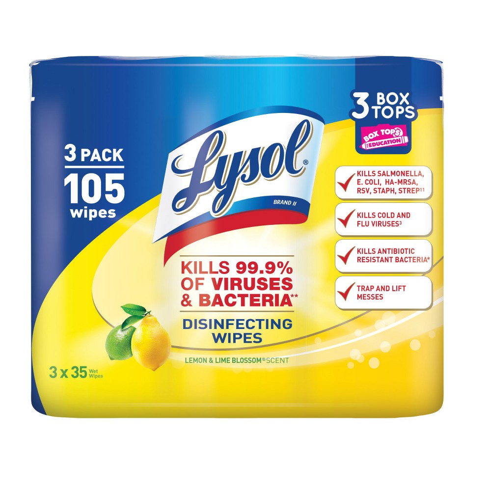 UPC 019200967280 product image for Lysol Lemon and Lime Blossom Scented Wet Wipes - 105ct | upcitemdb.com