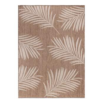 World Rug Gallery Contemporary Palm Leaves Textured Flat Weave Indoor/Outdoor Area Rug