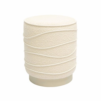 TOV Furniture Nero Boucle Upholstered Round Ottoman