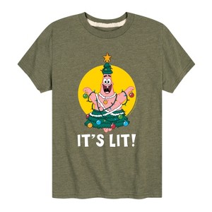Boys' - SpongeBob SquarePants - Patrick It's Lit Short Sleeve Graphic T-Shirt - 1 of 4
