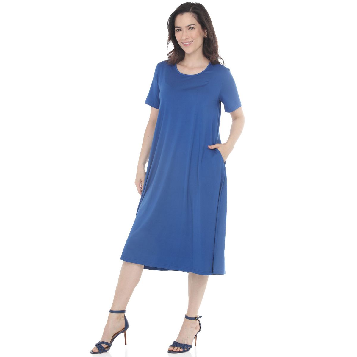 Women's Tee Swing Midi Dress -White Mark - thumbnail 10