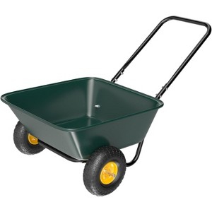 VINGLI 2 Wheel Wheelbarrow, Plastic and Steel Wheel Barrel, 300lbs Capacity Garden Cart for Lawn, Gardening, Construction - 1 of 4
