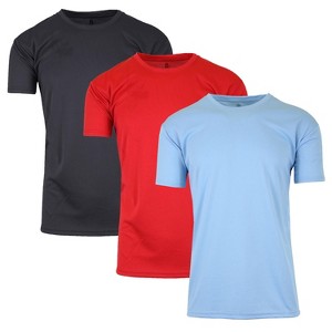 Galaxy By Harvic Men's Short Sleeve Moisture-Wicking Quick Dry Performance Crew Neck Tee- 3 Pack - 1 of 2