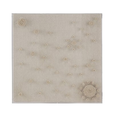 A&B Home 24"x24" 3D Spiral Fabric Framed Wall Decor Beige: Contemporary Art Deco, Acrylic Shadowbox