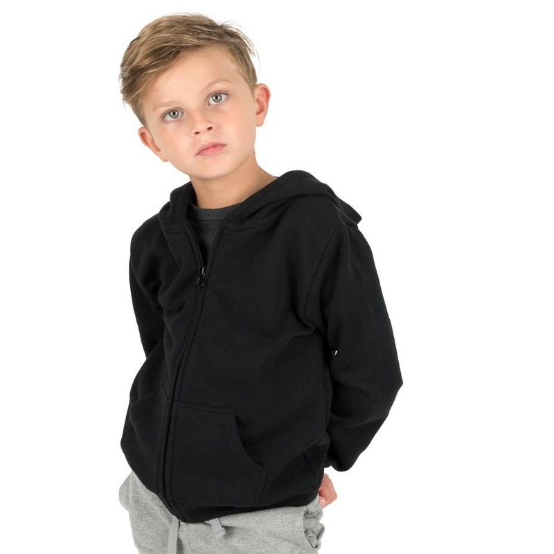 Leveret Kids Zipper Neutral Solid Color Sweat Hoodie, 2 of 3