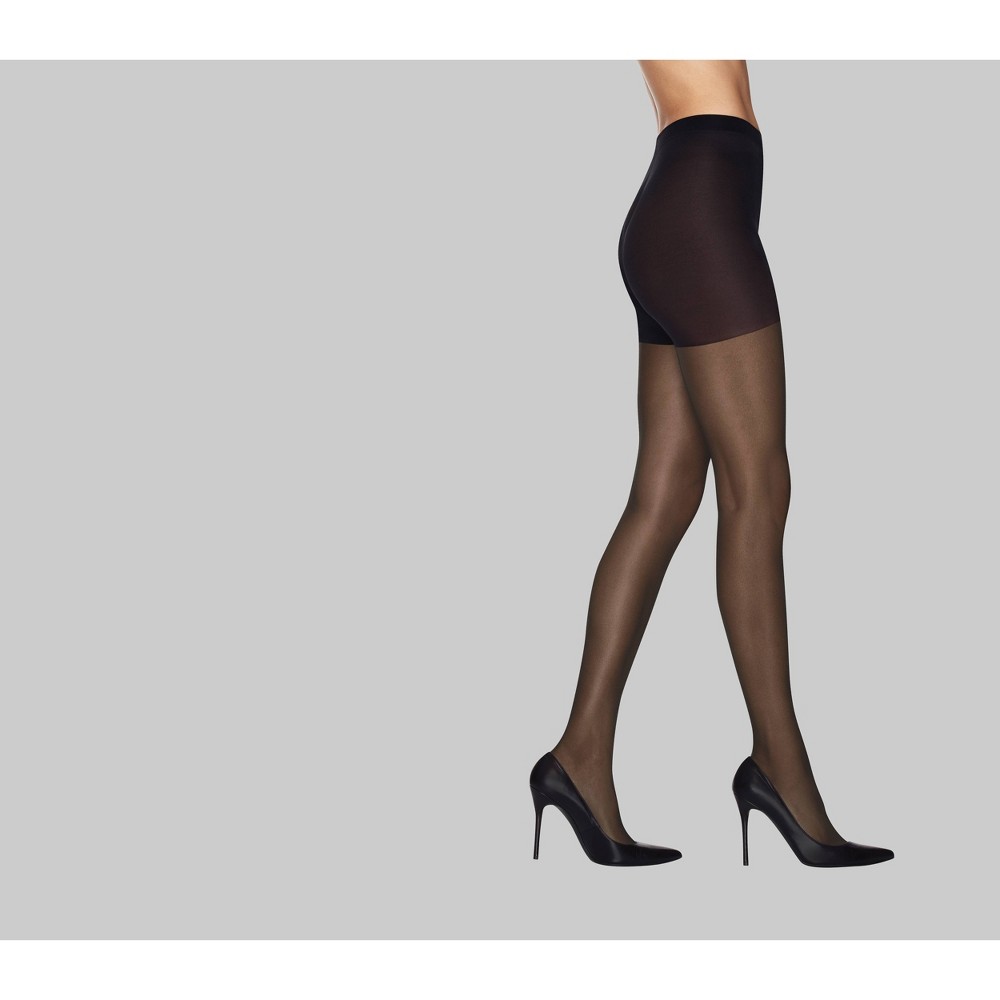 Hanes Women's 2pk Modern Support Graduated Compression Tights - Black XXL