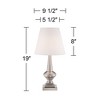 360 Lighting Modern Desk Table Lamp 19" High Brushed Steel White Bell Shade Touch On Off for Bedroom Bedside Nightstand Office - 4 of 4