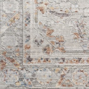 HomeRoots 5' X 8' Ivory and Blue Oriental Power Loom Distressed Area Rug With Fringe - 1 of 4