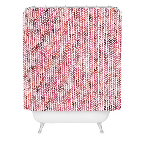 Ninola Design Knitting Texture Christmas Shower Curtain Red - Deny Designs - image 1 of 3