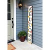 HomeRoots 72" White Black And Pink Solid Wood Watercolor Floral Welcome Porch Sign - 2 of 4