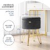 StorageBud Round Ottoman with Storage, Boucle Storage Ottoman, Modern Foot Stool Ottoman for Living Room and Bedroom - 3 of 4