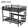 NicBex Twin XL Loft Bed with Desk and Shelves,Multiple Uses Folds into Sofa with LED and USB,Metal Bunk Bed for Teens,Adults,Black - 3 of 4