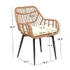 Nordlys Set of 2 Metal and Rattan Dining Chairs Exotic Boho Upholstery Dining Room - 4 of 4