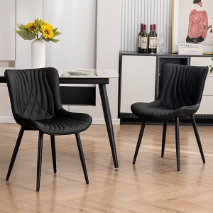 YOUNIKE Modern Leather Dining Chairs Upholstered Kitchen & Dining Room Chairs Side Makeup Vanity Chair Set of 2 19.69"Wx24.02"Dx31.69"H - 1 of 4