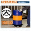 55 Gallon Drum Dolly 1000 lbs - Barrel Cart With Swivel Casters & Cross Braces, Non Tipping Drum Transport for Warehouse/Factories - 3 of 4