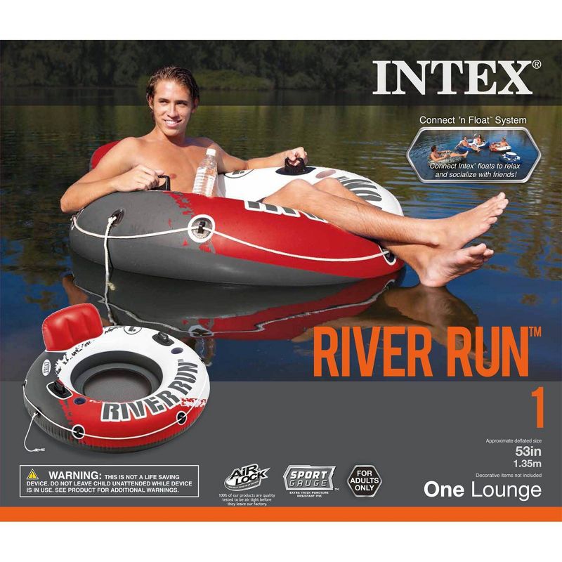 Intex River Run Single Inflatable Lake Floating Water Tube Lounger, Color Varies, 6 of 8
