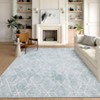 Washable Rugs for Living Room Modern Checkered Floor Mats with Non Slip Backing Non Shedding Soft Bedroom Rug Foldable Indoor Carpet for Office Dorm - 2 of 4