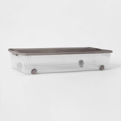 60qt Latching Tote Underbed Light Gray - Room Essentials™