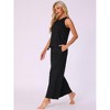 INSPIRE CHIC Women's Waffle Knit Tank Top with Wide Leg Pants 2 Piece Lounge Set - 2 of 4