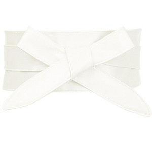 INSPIRE CHIC Women's Faux Leather Self-Tie Bowknot Wide Waist Band Sash Obi Belt - 1 of 4