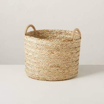 Grass Jute Basket with Black Twine