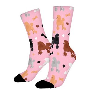 Oodles Of Poodles Women Printed Crew Socks Funny Funky Socks Soft Polyester Novelty Gifts for Artists Men - 1 of 1